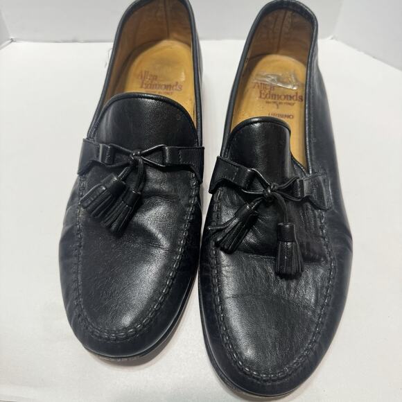 Allen Edmonds Urbino Men\'s 10 D Black Leather Tassel Loafers Made in Italy main image 8
